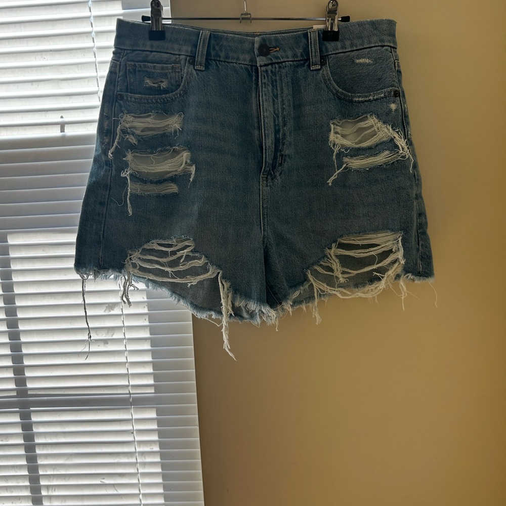 American Eagle Outfitters Ripped Blue Jean Shorts